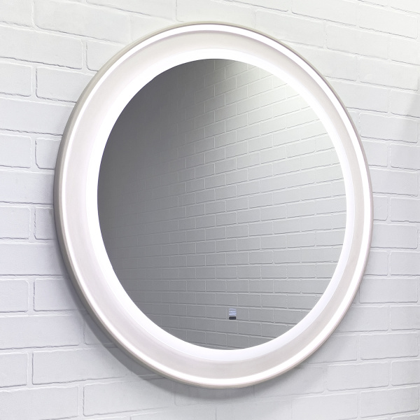 Зеркало Comforty Ереван-80 LED-подсветка, бесконтактный сенсор, антизапотевание, серый шёлк 00-00014157CF фото