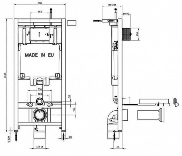 Унитаз c инсталляцией Jacob Delafon Patio E21734RU-00 фото