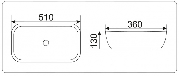 Накладная раковина CeramaLux N 9447 (К411) 51х36 фото