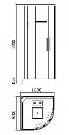 Душевая кабина с гидромассажем и паром Acquazzone Alexandra 100S 100х100х220 фото
