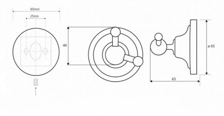 Крючок для ванной двойной Bemeta Retro 144306032 фото