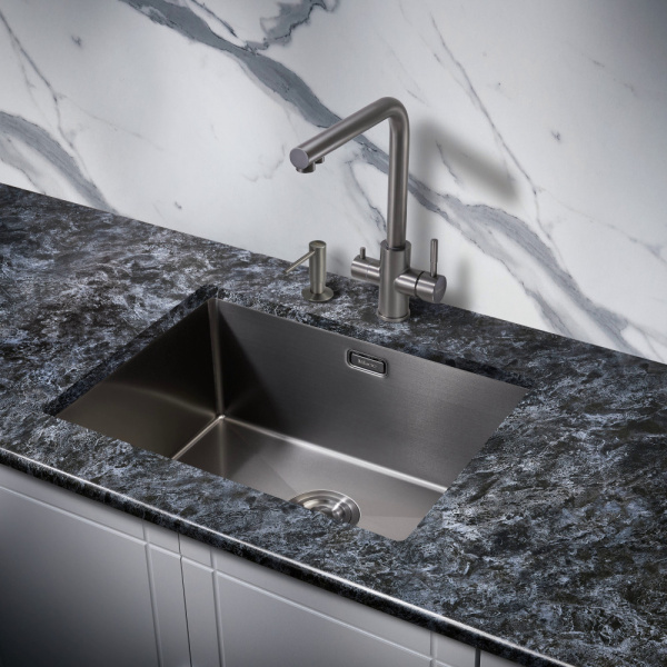 Мойка для кухни из нержавеющей стали Milacio Denia 58 MC.77459 58x44 вороненая сталь фото