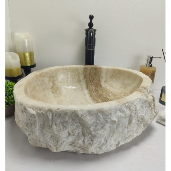 Накладная раковина из оникса Indo Erozy Бавиан EO-00047 фото