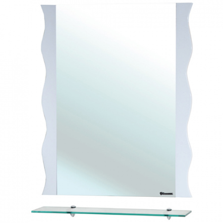 Зеркало с полкой Bellezza Мари-80 Волна белое фото