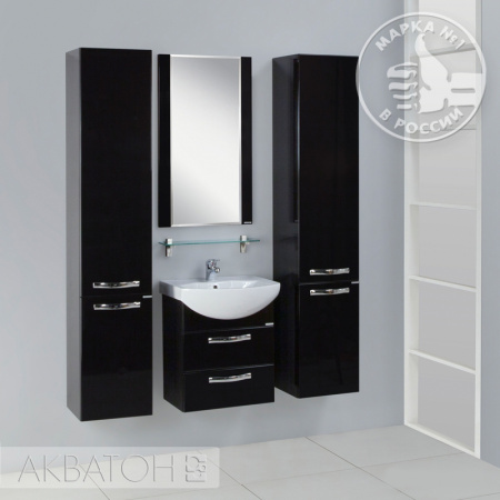 Тумба под раковину Акватон Ария 50 М 1A140001AA950 чёрный глянец фото