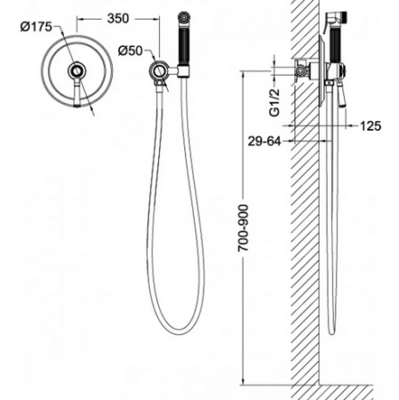Гигиенический душ со смесителем Timo Arisa 5309/00SM фото