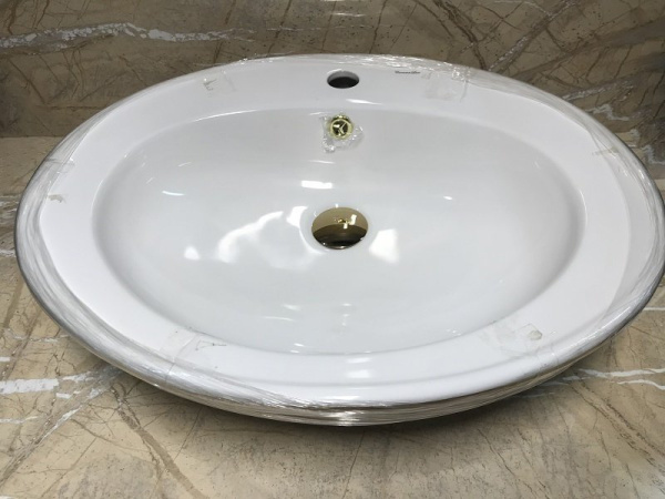 Раковина CeramaLux Lux Classic 2150G золото фото