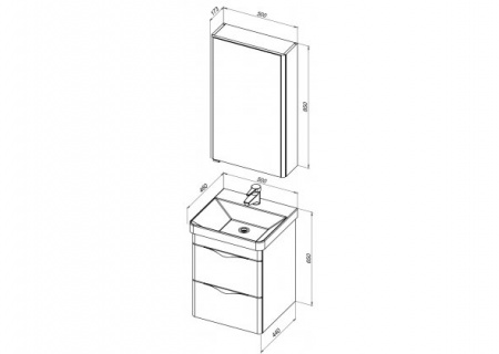 Зеркало-шкаф Aquanet Орлеан 50 00183075 фото