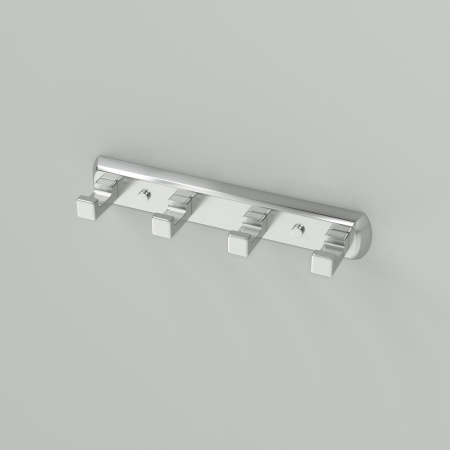 Планка с четырьмя крючками WasserKRAFT Rhin K-8774 хром матовый фото