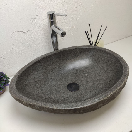 Накладная раковина из речного камня RS01181 (56*41*15) фото