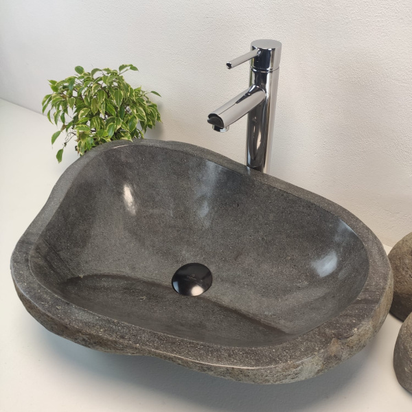 Накладная раковина из речного камня RS0931 (56*40*15) фото