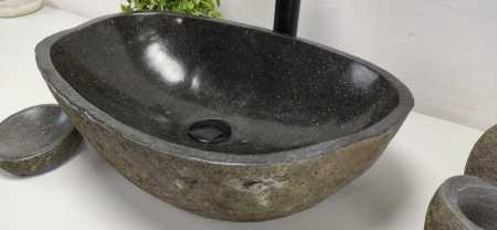 Накладная раковина из речного камня RS0872 (54*35*15) фото