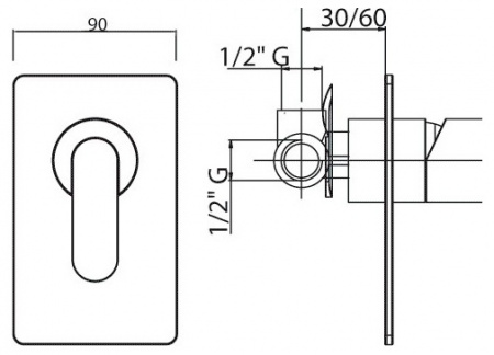 Смеситель для душа Cezares Heaven HEAVEN-DIM-01-Cr фото