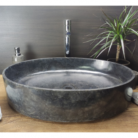 Раковина из мрамора Indo Oval Blak Big OM-00096 фото