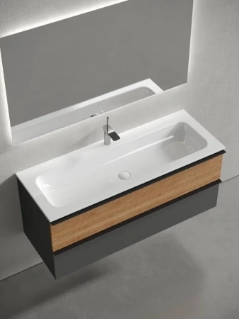 Тумба под раковину Sancos Delta DL120GR дуб красный/графит фото