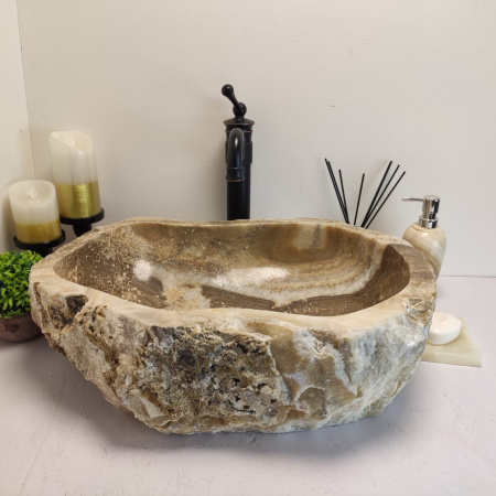 Накладная раковина из оникса Erozy Grey EO-00639 (53*42*15см) фото