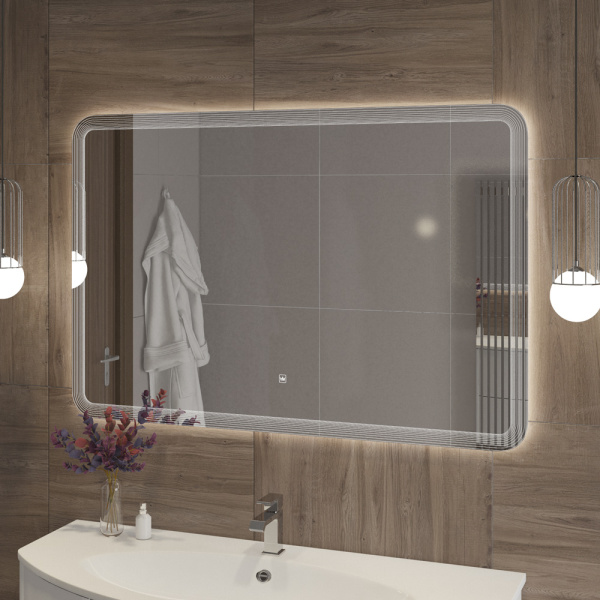Зеркало с подсветкой и сенсорным выключателем Cezares Duet CZR-SPC-DUET-1200-800-LED-TCH 120x80 фото