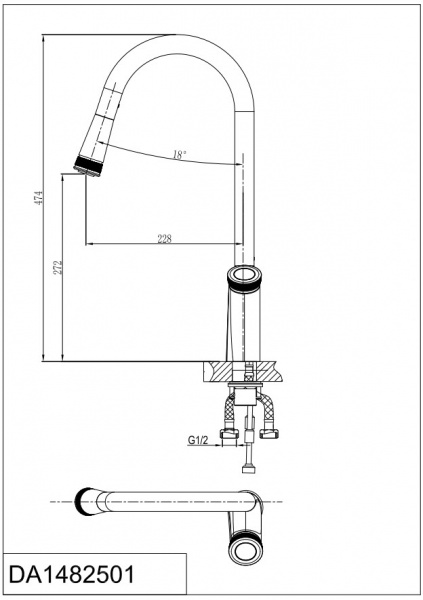 Смеситель для кухни D&K Bayern Alfeld DA1482501 фото