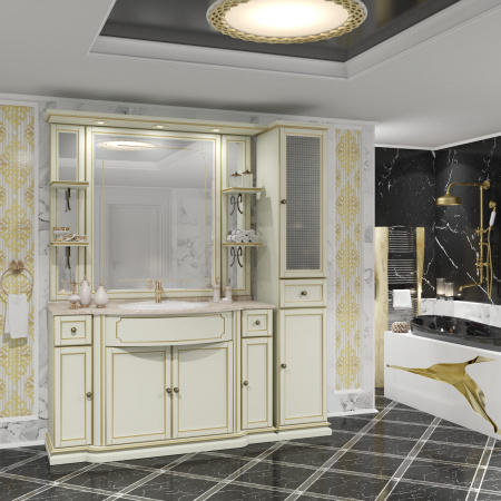 Шкаф-пенал Opadiris Корсо Оро слоновая кость L/R фото