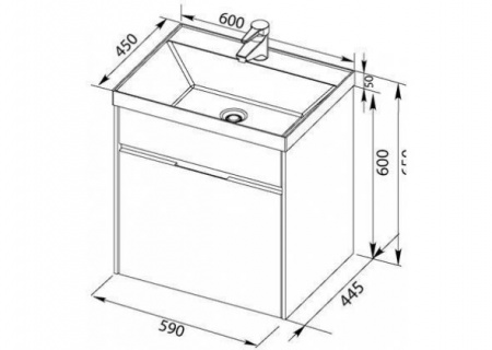 Тумба с раковиной Aquanet Латина 60 00212979 фото