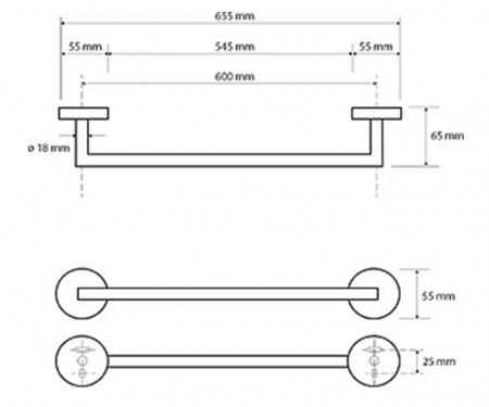 Полотенцедержатель Bemeta Dark 104204040 65 см фото