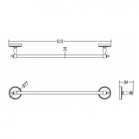 Полотенцедержатель Devon & Devon Dorothy DOR409CR хром фото