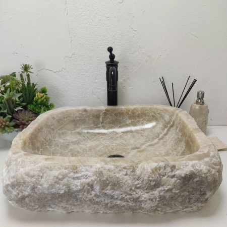 Накладная раковина из оникса Erozy Grey EO-01549 (57*49*15) фото