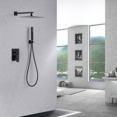Душевая система скрытого монтажа Abber Daheim AF8219B черная матовая фото