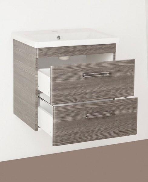 Тумба под раковину Style Line Лотос 60, шелк зебрано, Plus фото