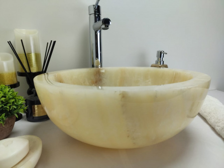 Накладная раковина из оникса Indo Bowl Yellow Small  BO-00369 фото