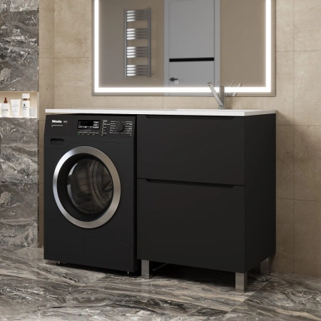 Тумба под стиральную машину Uperwood Tanos 120 TTanosVMF60B2 черная матовая фото