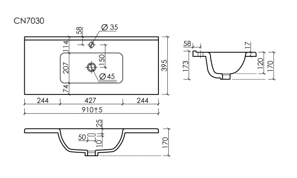Раковина Ceramica Nova Compact CN7030 91x39 фото