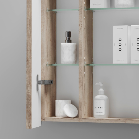 Зеркало-шкаф с подсветкой Sancos Mirror MI70EG дуб галифакс фото