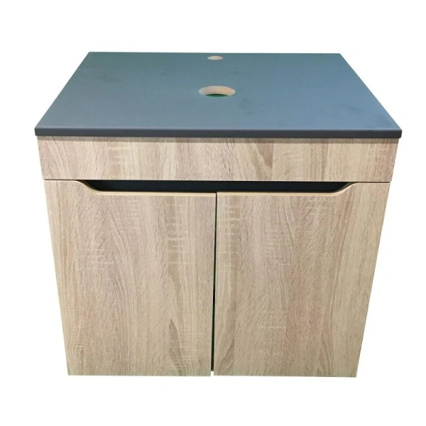 Тумба под раковину Sintesi Style STL.W7023  столешница серая / дуб сонома фото