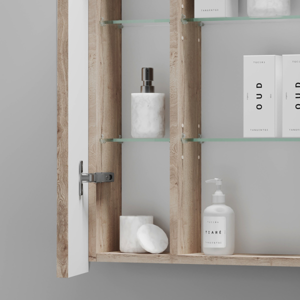 Зеркало-шкаф с подсветкой Sancos Mirror MI70EG дуб галифакс фото