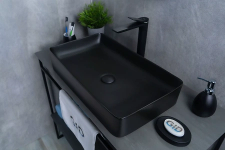Накладная раковина GID Bm9396 60x34 черная матовая фото