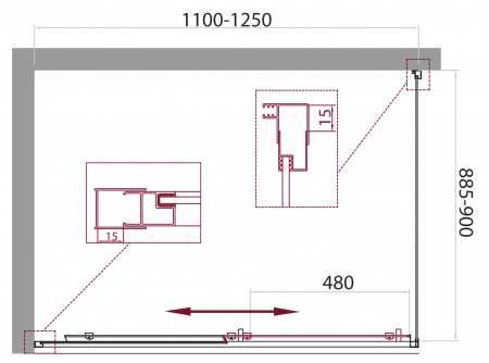 Душевой уголок BelBagno Unique UNIQUE-AH-1-110/125-90-P-Cr фото