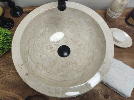 Раковина из мрамора Indo Bowl Marmo Cream Small BM-00036 фото