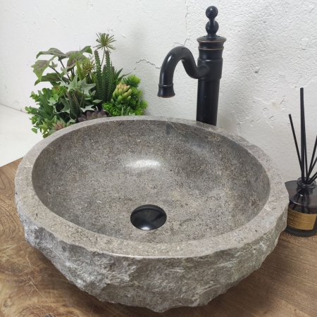 Накладная раковина из мрамора Erozy Grey EM-01376 (45*40*15) фото