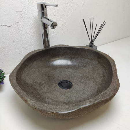Накладная раковина из речного камня RS01197 (45*45*13) 40A фото