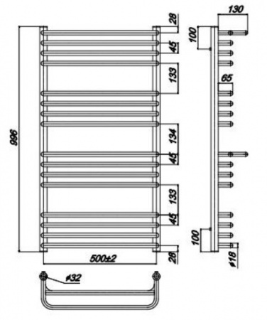 Водяной полотенцесушитель Ravak Optima X04000083686 50x100 фото