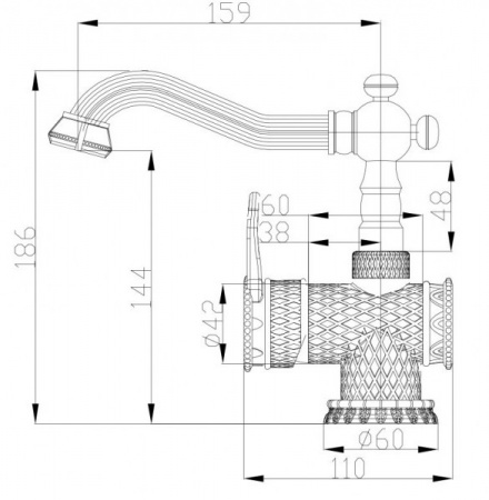 Смеситель для раковины Zorg Antic A 413U-SL фото