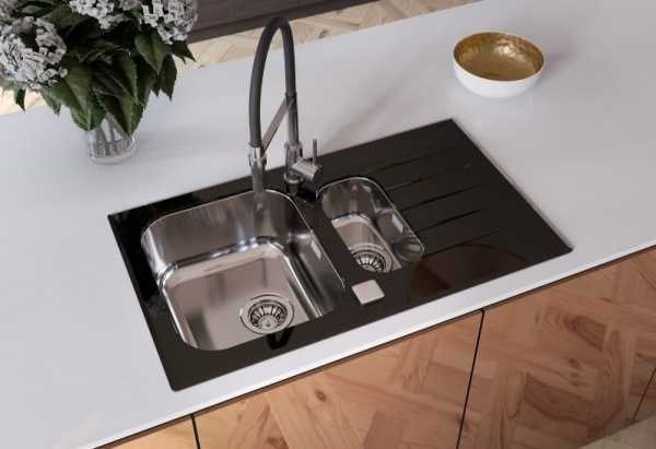 Мойка для кухни Alveus Glassix 20 черный 860X500 фото