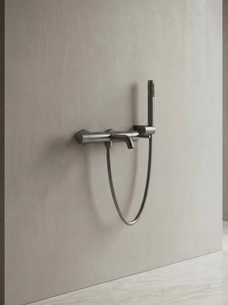 Смеситель для ванны с душем AltroBagno Юнион (Unione) ALTROBAGNOUnione0222GM оружейная сталь фото
