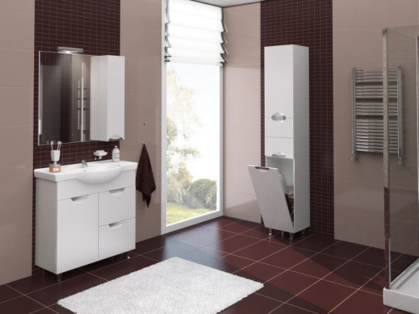 Тумба Bas Ария с раковиной Cersanit Эрика 80 см фото