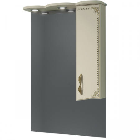 Зеркало-шкаф Kaksa Классик-Д 004233 65 см бежевый с золотом фото