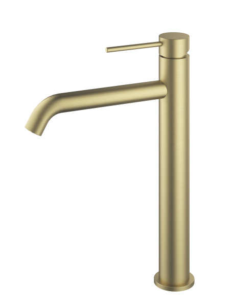 Высокий смеситель для раковины Vincea City VBF-2C2BG брашированное золото фото