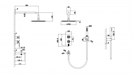 Душевая система скрытого монтажа Bronze de Luxe 1760 6630CG матовое золото фото