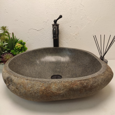 Накладная раковина из речного камня RS01234 (60*50*15) фото