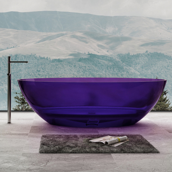 Ванна из полиэфирной смолы Abber Kristall AT9702Amethyst 185x80 фиолетовая фото